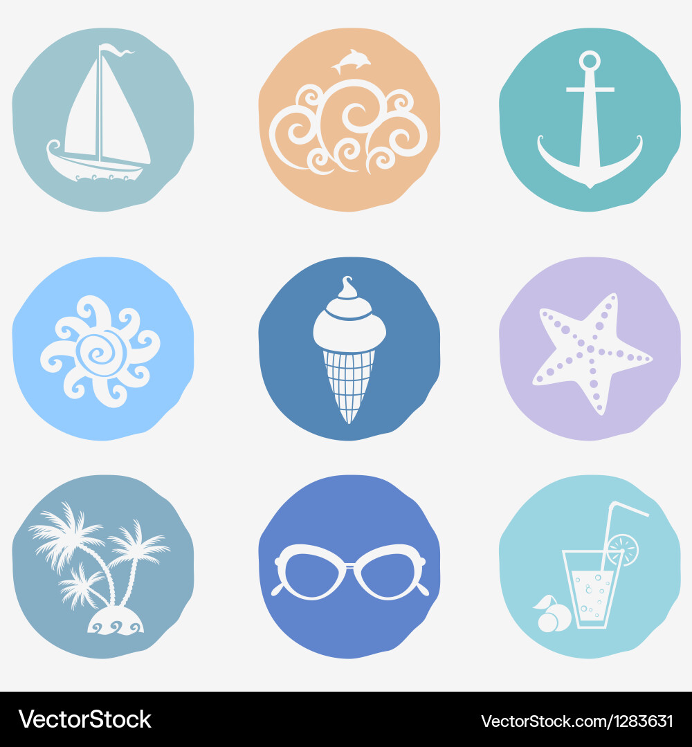 Summer icons Royalty Free Vector Image - VectorStock