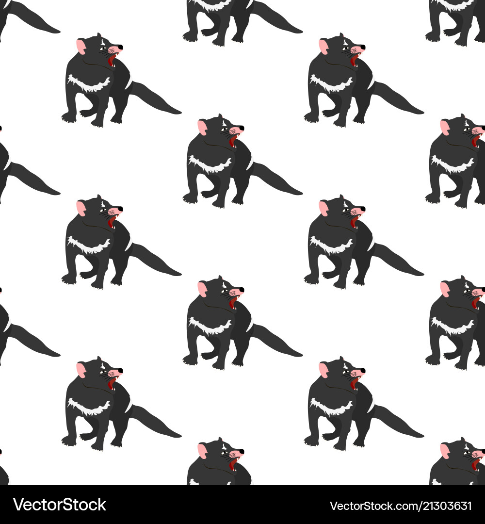 Tasmanian Devil Seamless Pattern Vector Image