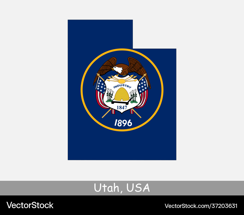 Utah usa map flag Utah usa map flag vector image