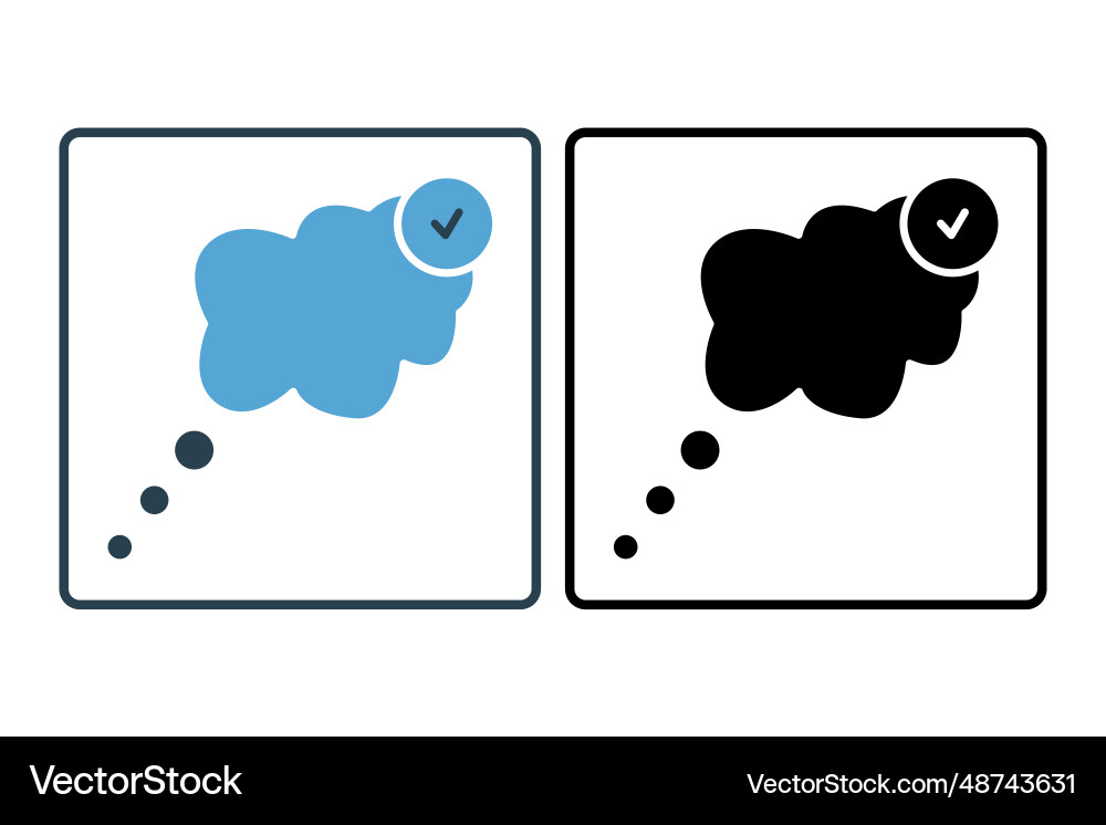 Validation idea icon thought bubble with check Validation idea icon thought bubble with check vector image