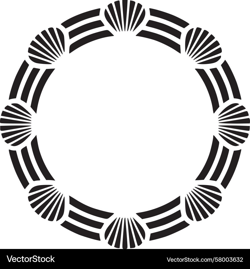 Abstract Seashell Border - Geometric Pattern Vector Image