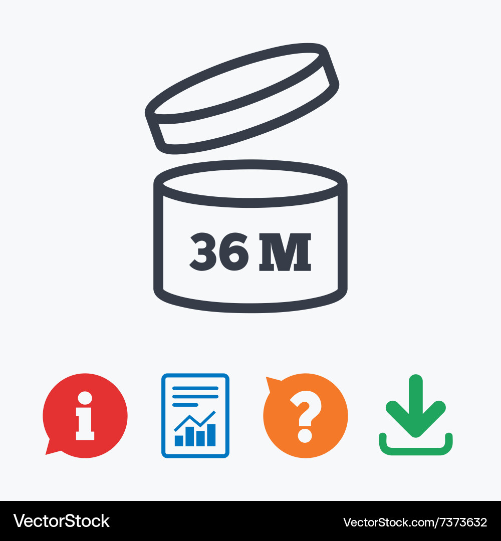 After opening use 36 months sign icon Vector Image