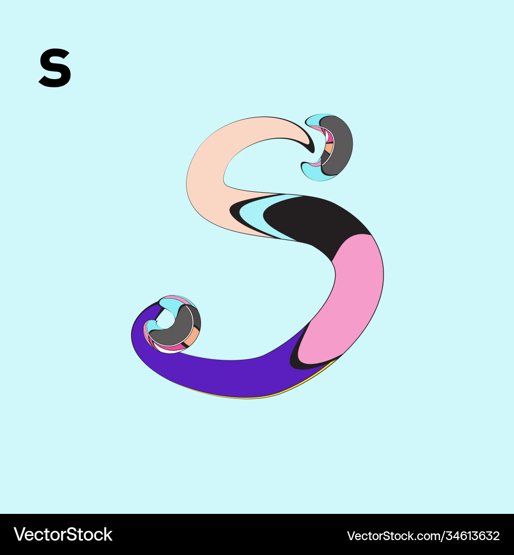 Alphabet typography logo letter with cartoon Vector Image