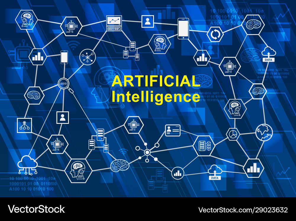 Artificial intelligence ai infographic network Artificial intelligence ai infographic network vector image