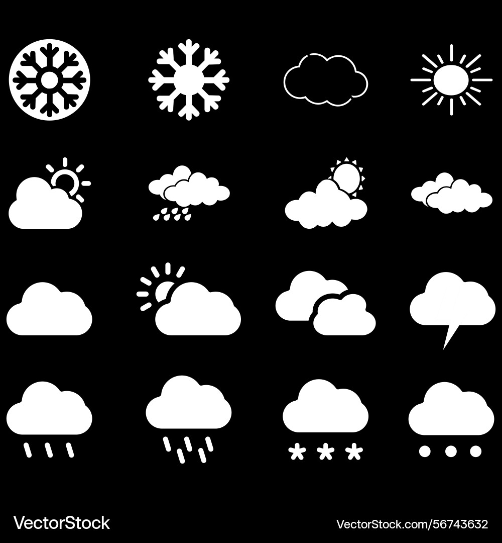 Clouds icons set of in different form Vector Image