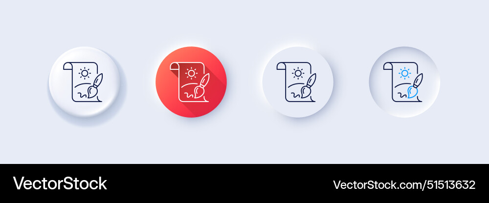 Creative painting brush line icon creativity sign Creative painting brush line icon creativity sign vector image