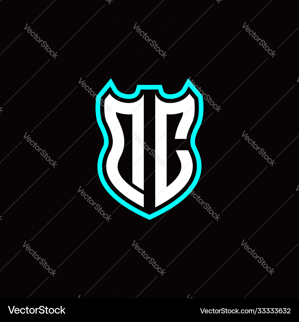D c initial logo design with shield shape D c initial logo design with shield shape vector image