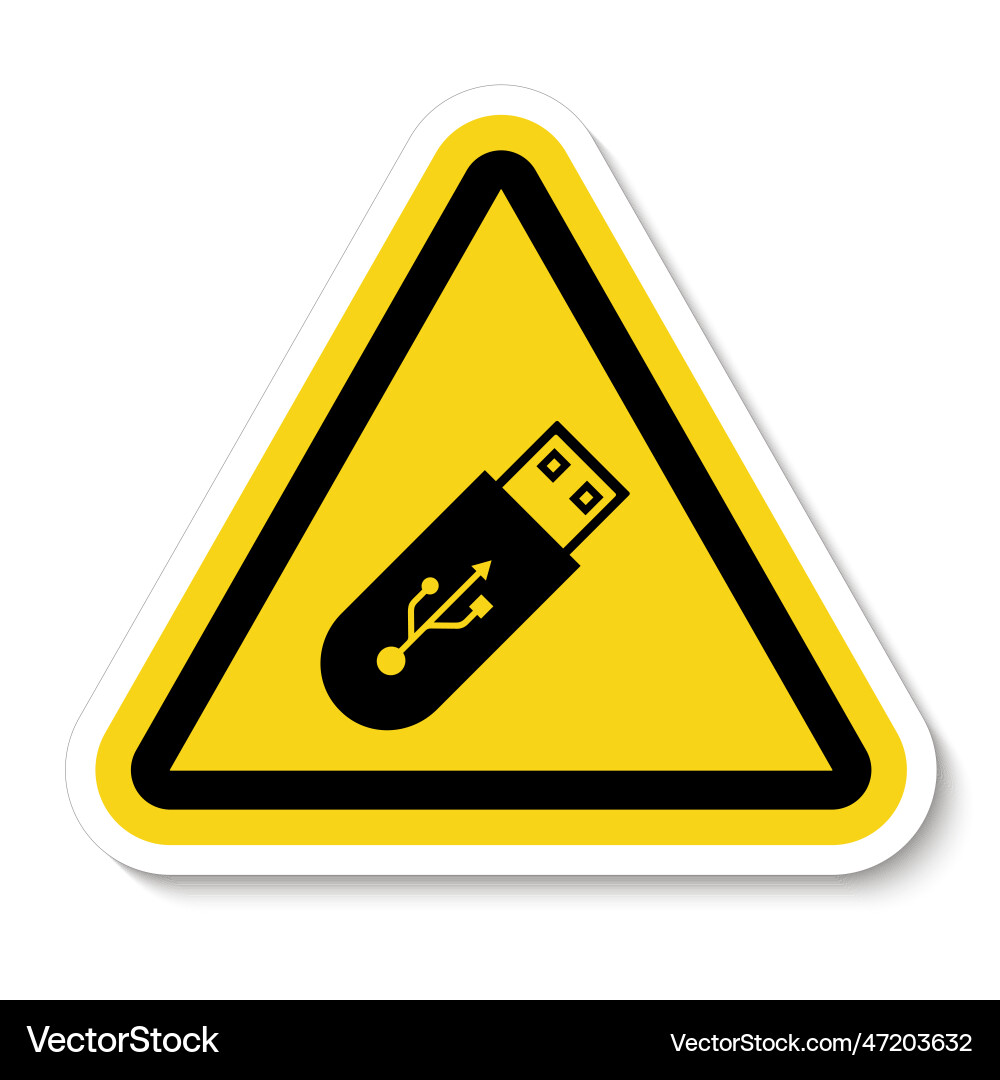 Do not use flash drive symbol sign isolate Do not use flash drive symbol sign isolate vector image