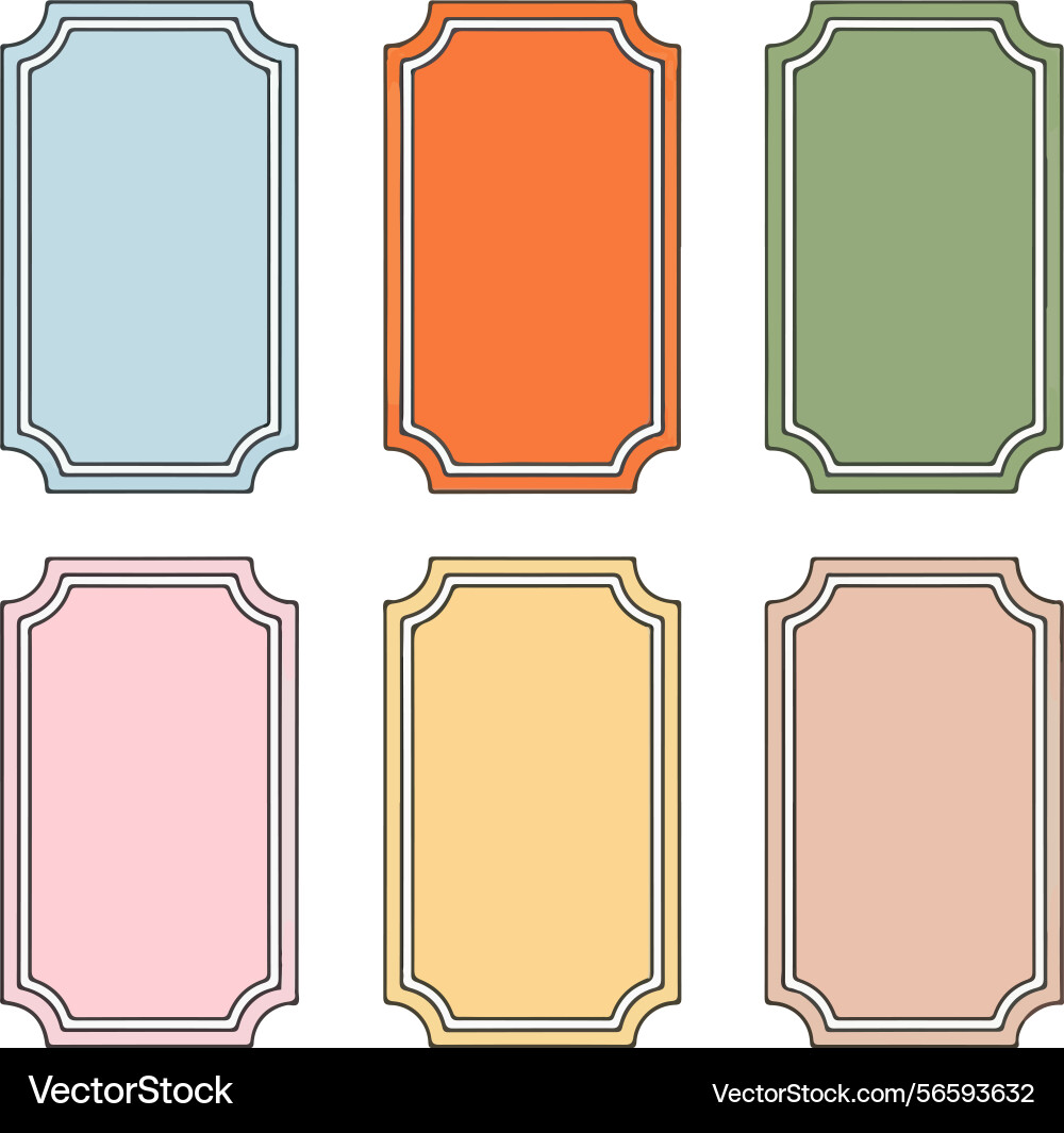 Frame borders colorful quote text boxes groovy Frame borders colorful quote text boxes groovy vector image