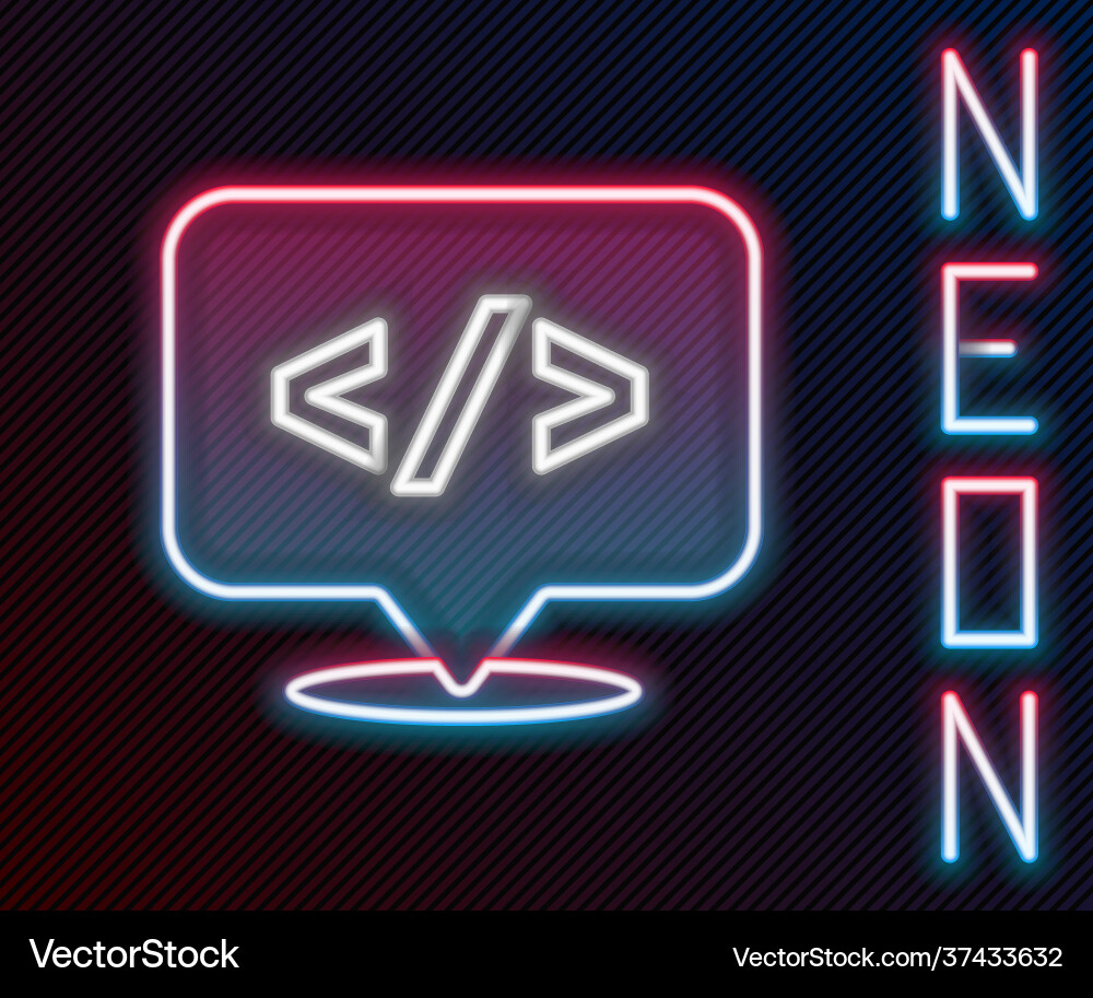 Glowing neon line web design and front end Glowing neon line web design and front end vector image