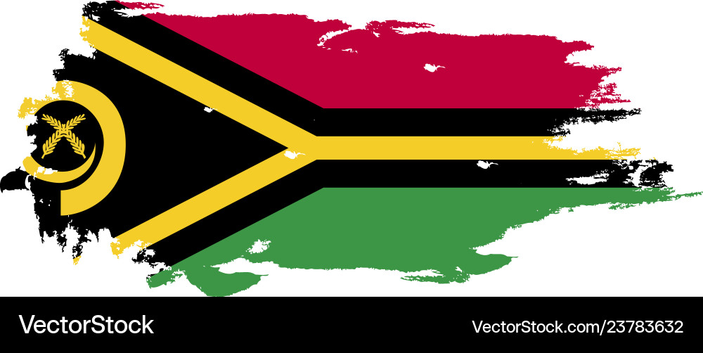 Grunge brush stroke with vanuatu national flag Grunge brush stroke with vanuatu national flag vector image