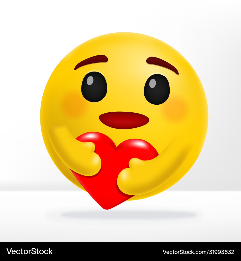Hugging Heart with Smiling Face Vector Image