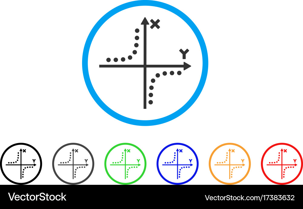 Hyperbola plot rounded icon vector image