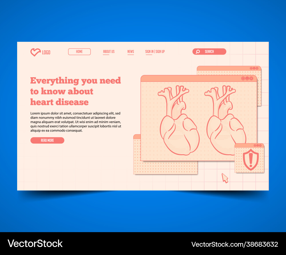 Minimal with landing page web template vector image