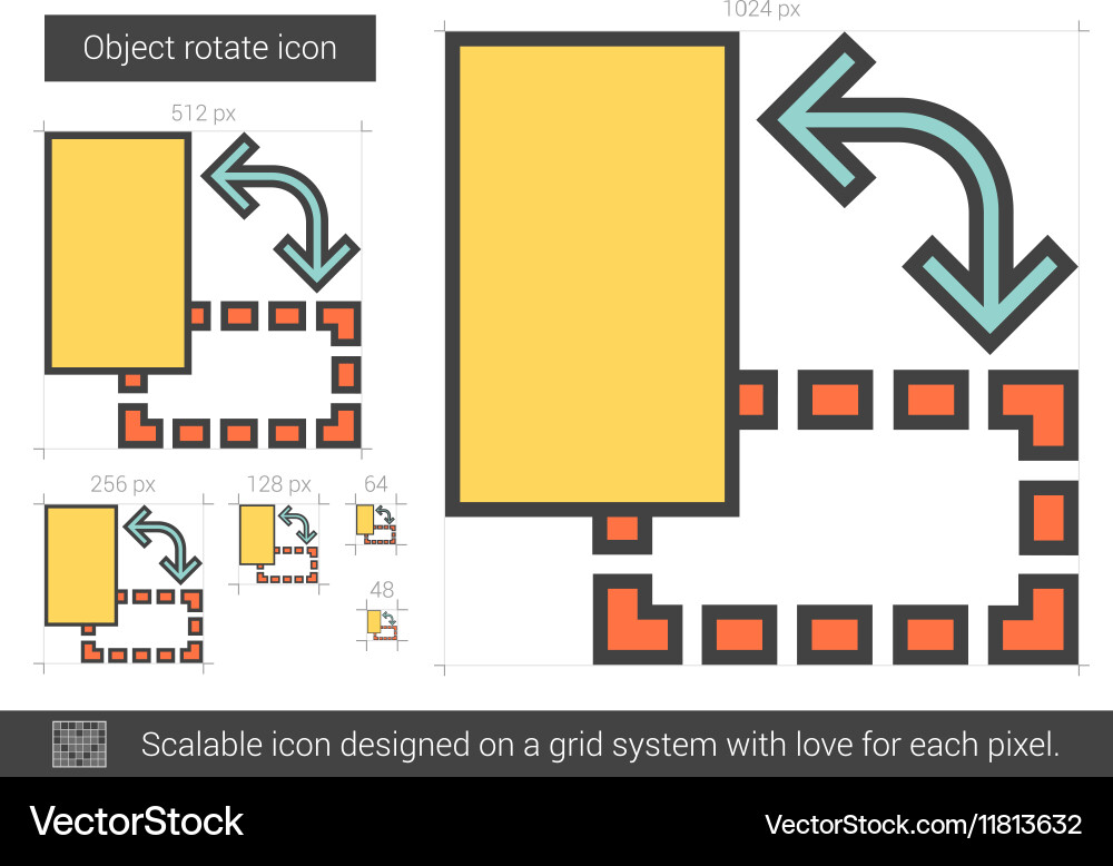 Object rotate line icon vector image