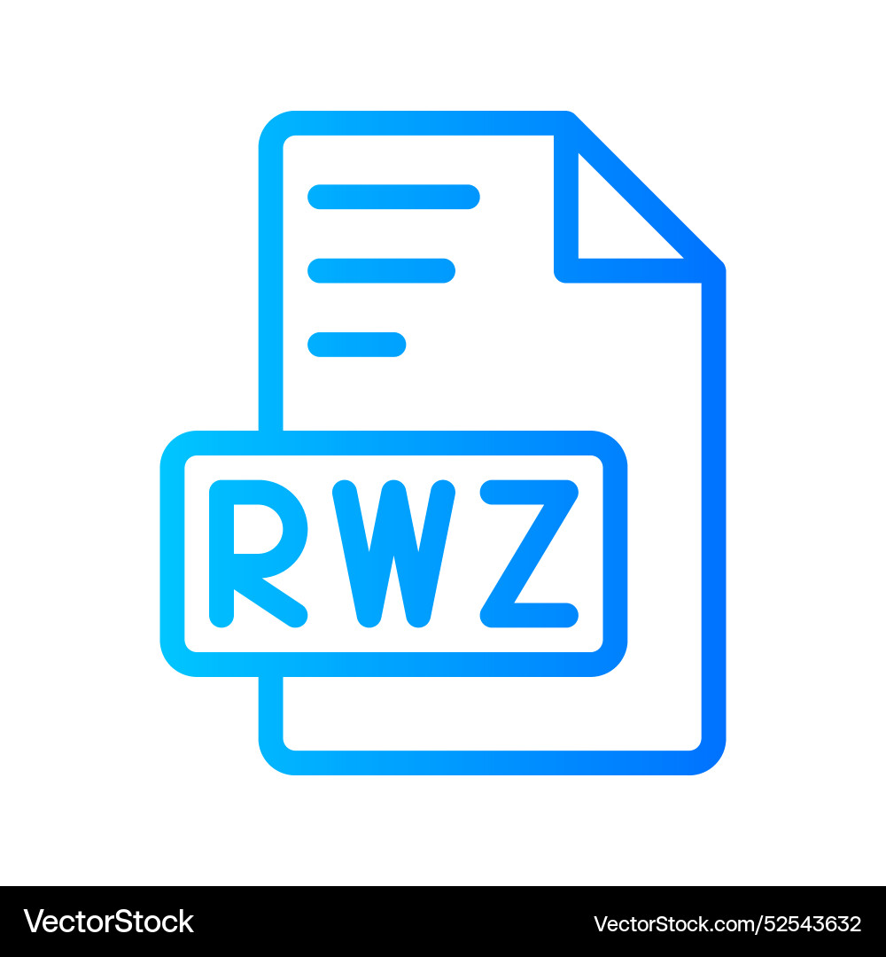 Rwz document file picture gradient icon format Rwz document file picture gradient icon format vector image