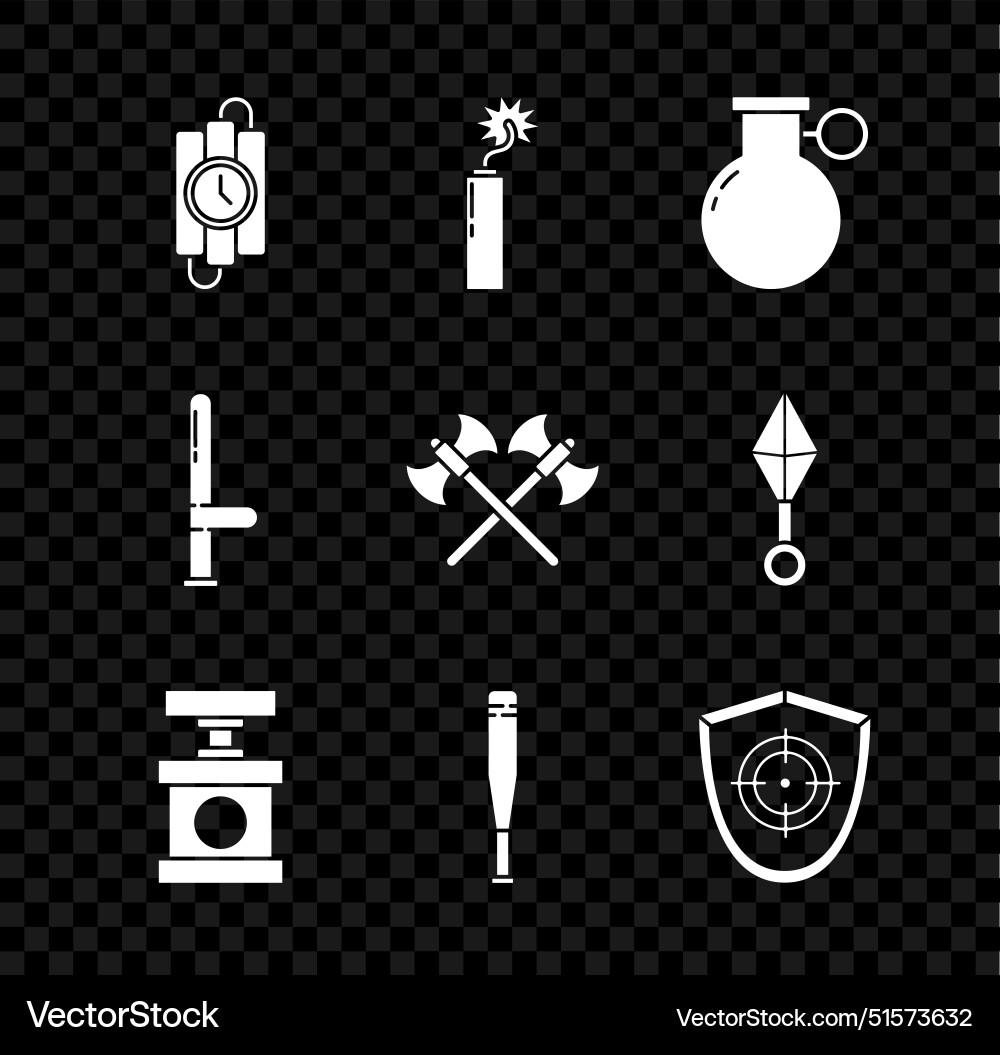 Set dynamite stick and timer clock bomb Set dynamite stick and timer clock bomb vector image