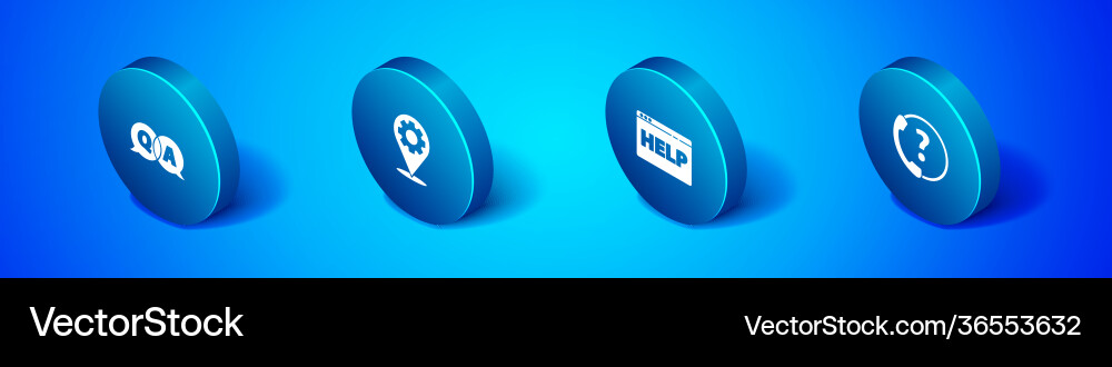 Set isometric question and answer browser help Vector Image