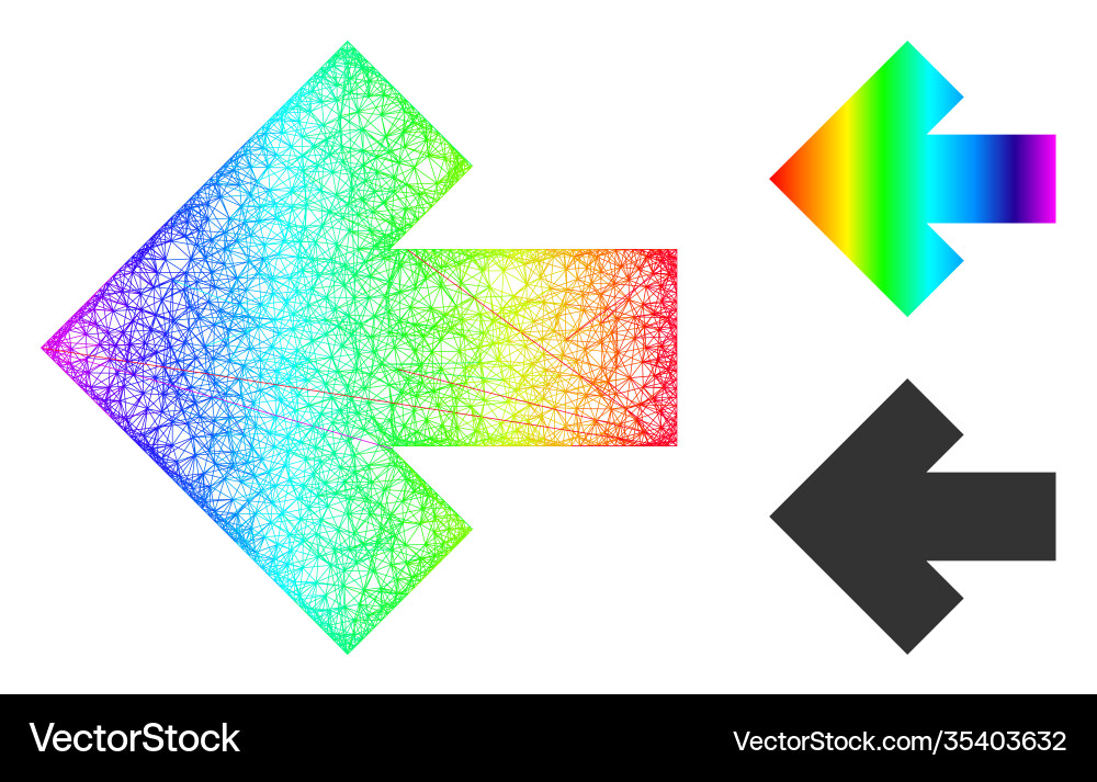 Spectrum net gradient arrow left icon vector image