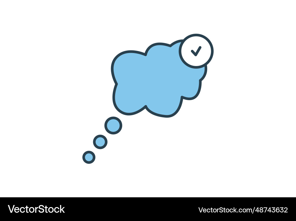Validation idea icon thought bubble with check Validation idea icon thought bubble with check Vector Image