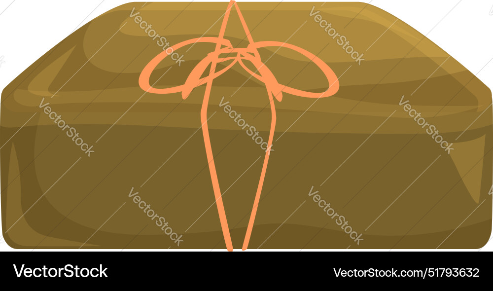 Wrapped box tied with string sitting isolated Wrapped box tied with string sitting isolated vector image