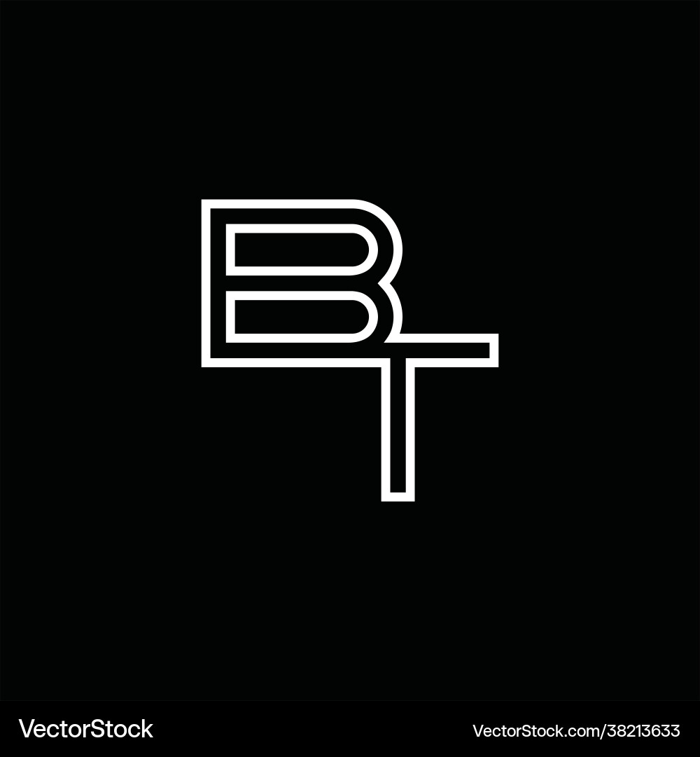 Bt logo monogram with line style design template Bt logo monogram with line style design template Vector Image