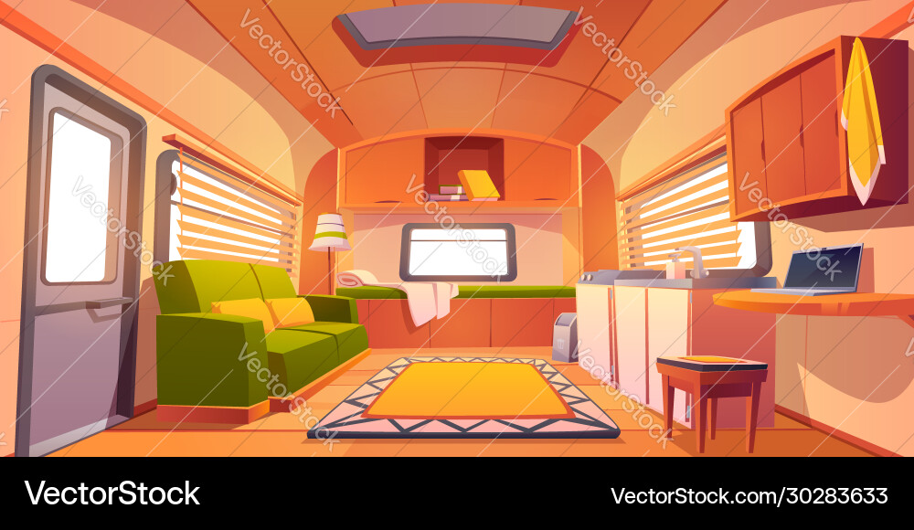 Camping trailer car interior rv motor home room