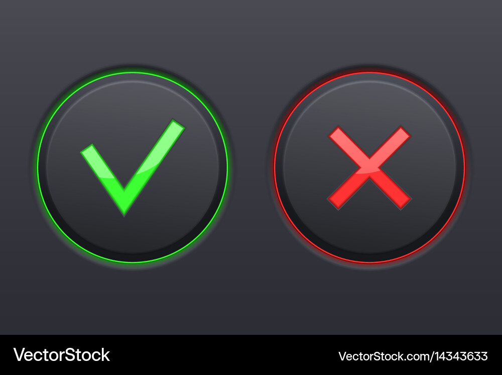 Cancel and submit black buttons vector image