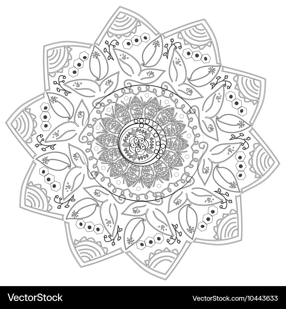 Circular abstract pattern of different elements Vector Image