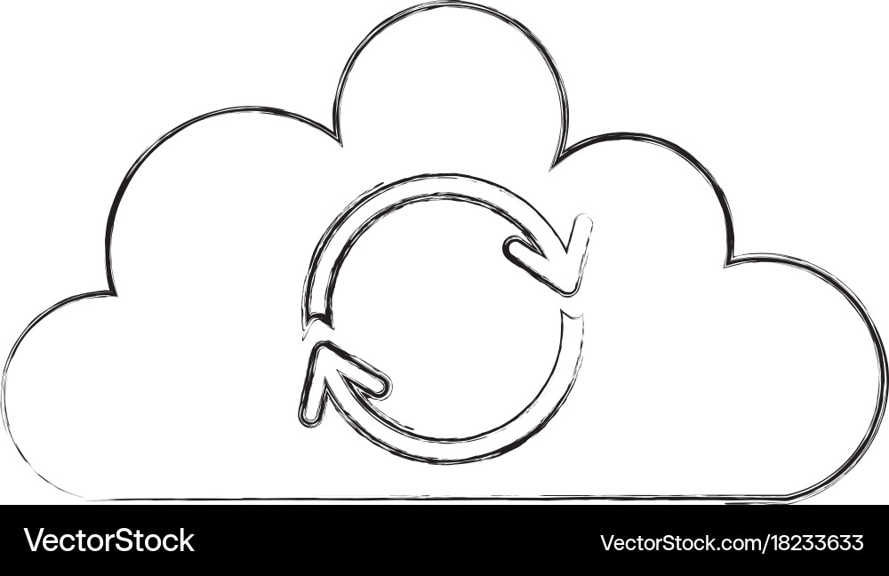 Cloud-Synchronisierung Backup-Computing-Daten-Symbol vektorbild