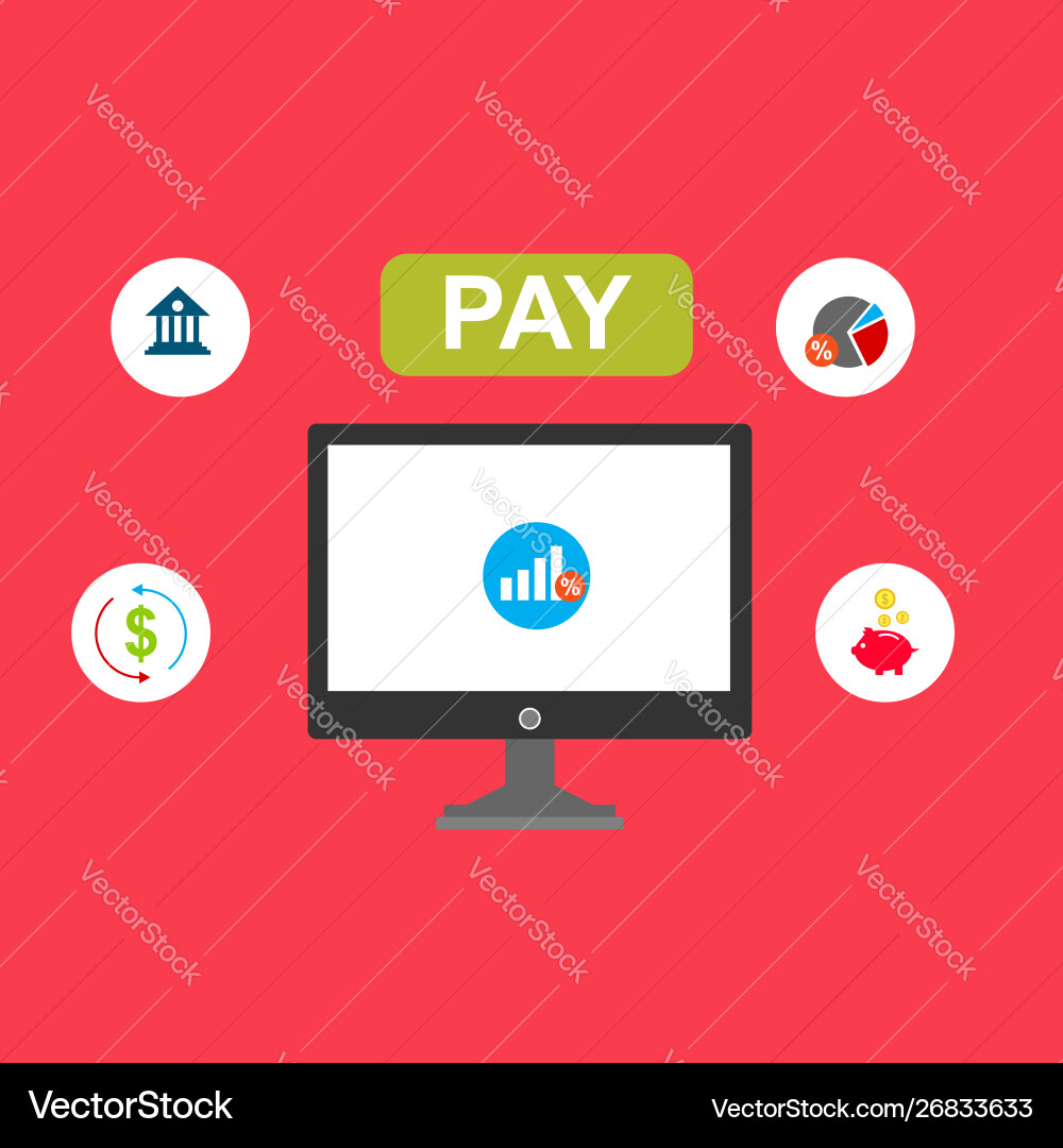 Concept online and mobile payments for web page Concept online and mobile payments for web page Vector Image