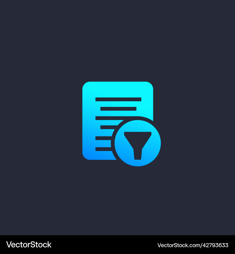 Data filtering icon for web vector image