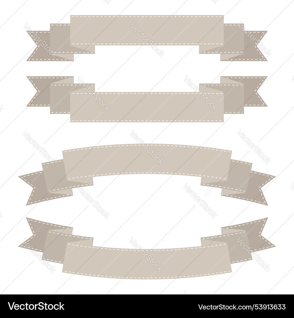Frame set of various simple ribbons isolated Vector Image