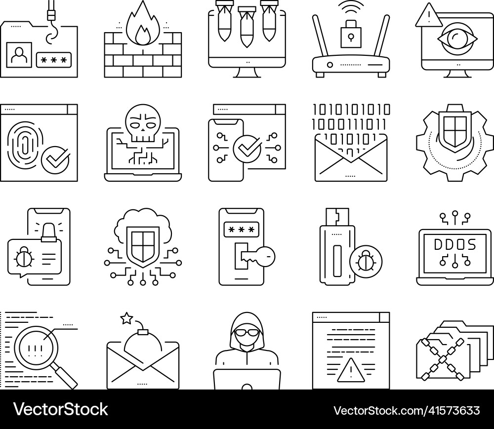 Internet security collection icons set Internet security collection icons set vector image