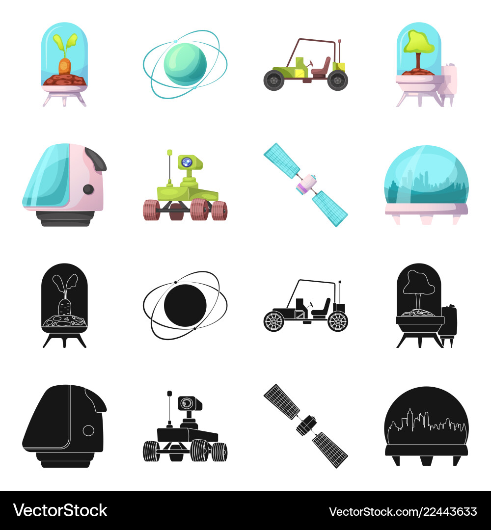 Isolated object of mars and space logo collection Vector Image