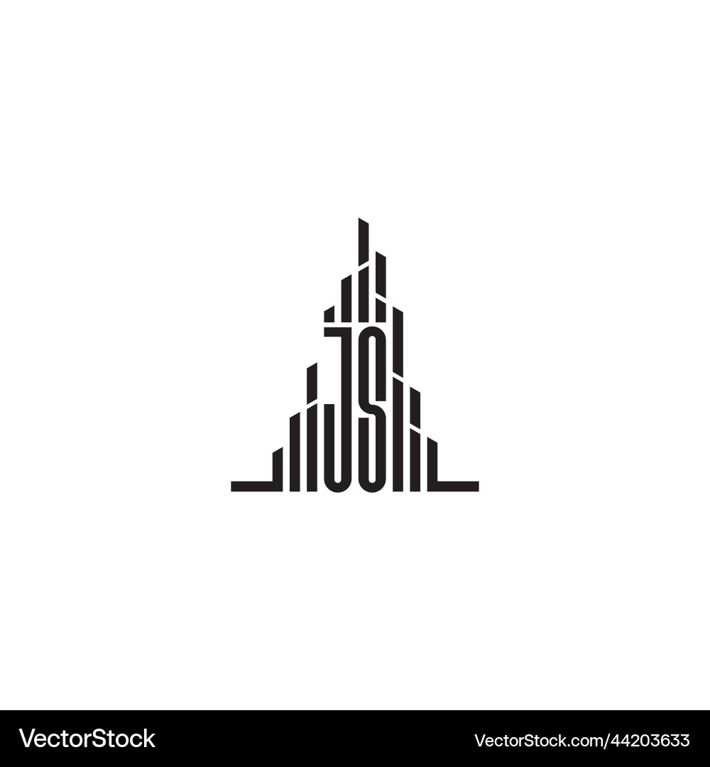 Js skyscraper line logo initial concept with high Js skyscraper line logo initial concept with high vector image