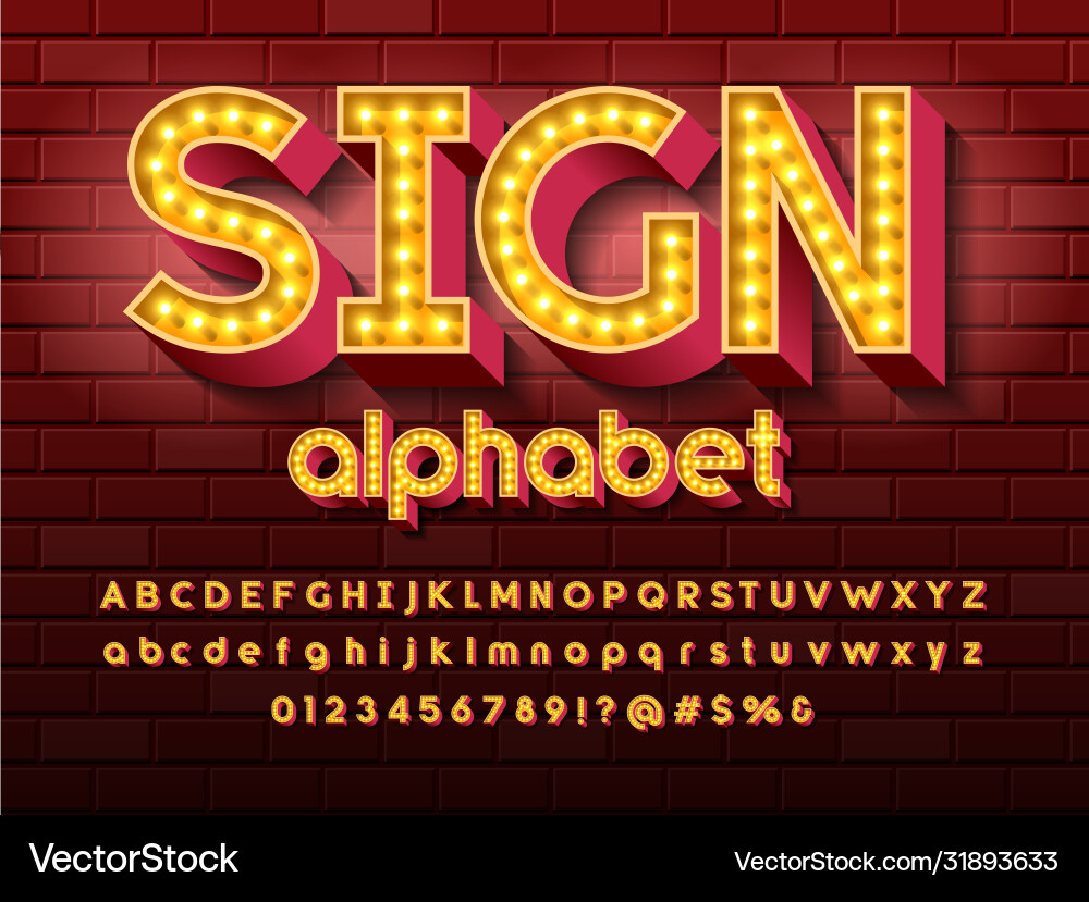 Lightbulb font vector image
