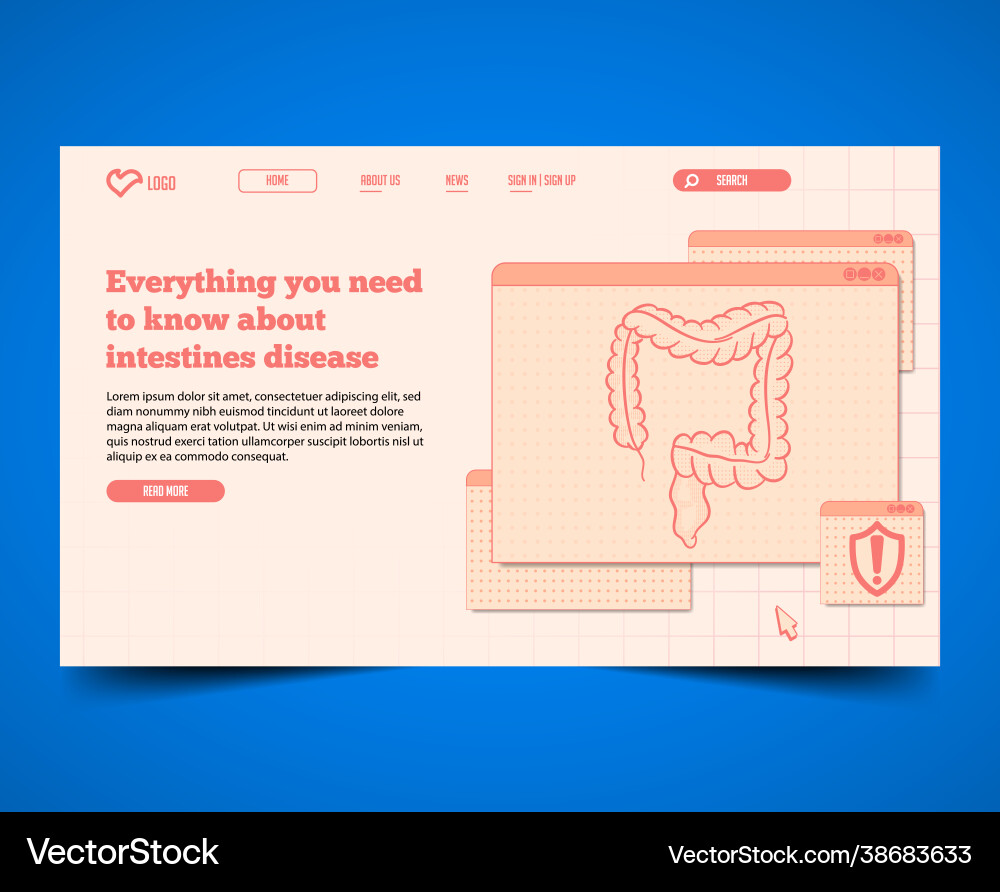 Minimal with landing page web template vector image