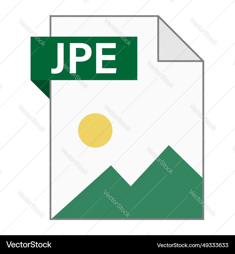 Modern flat design of jpe file icon for web Vector Image