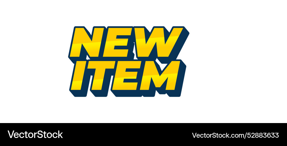 New item text effect in 3d style for print ad vector image