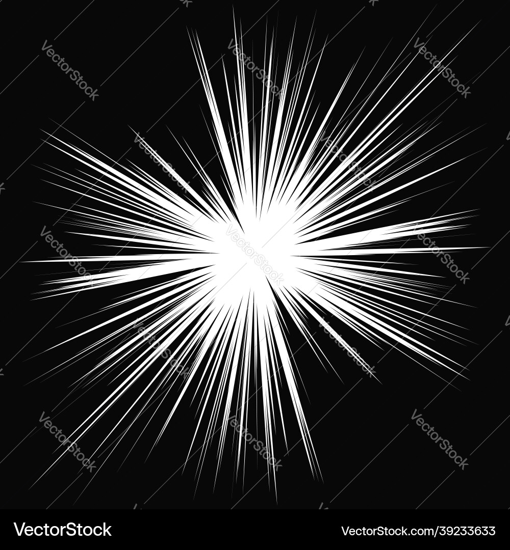 Radial radiating dynamic rays beams lines Vector Image