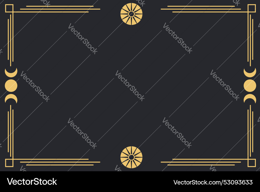 Rectangular golden boho frame Vector Image