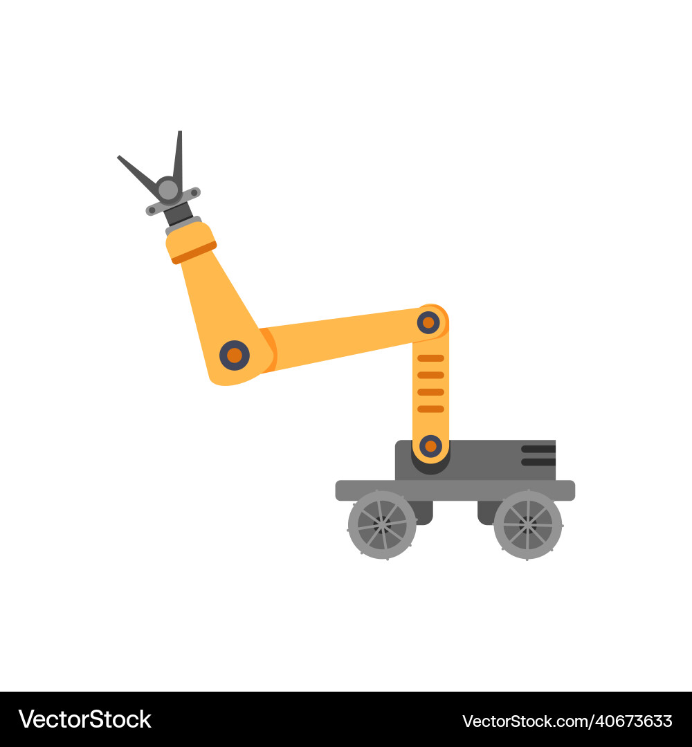 Robot with mechanical hand to automatically work Robot with mechanical hand to automatically work vector image