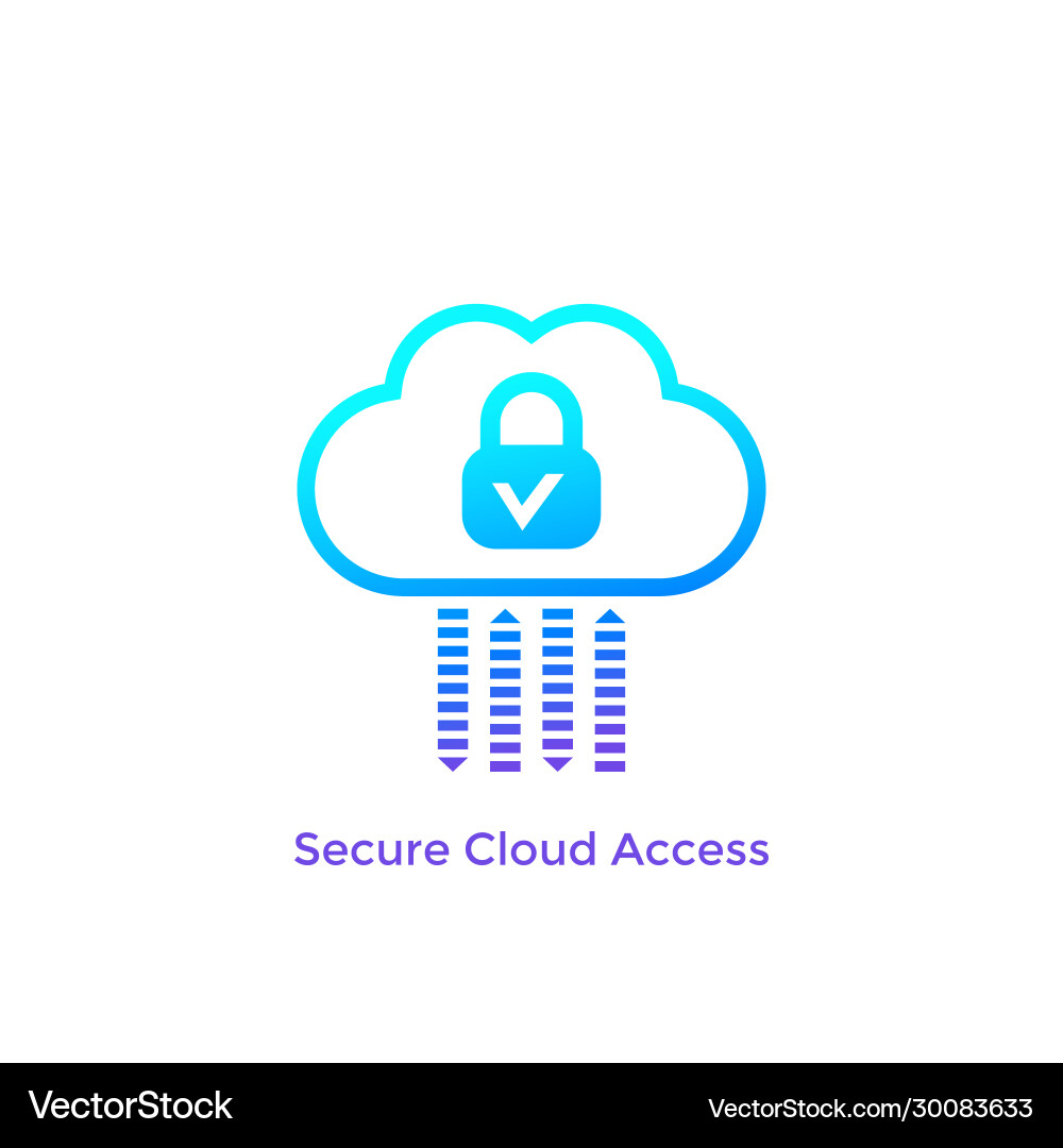 Secure cloud access safe protected hosting icon vector image