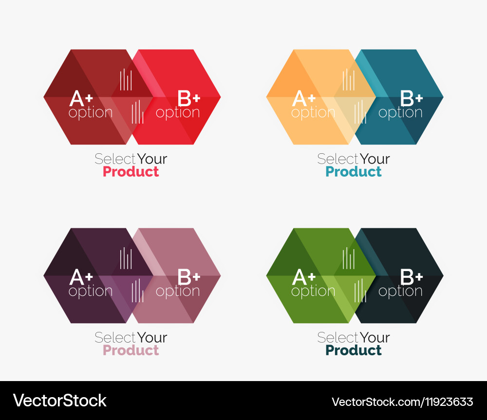 Set of business hexagon layouts with text Vector Image