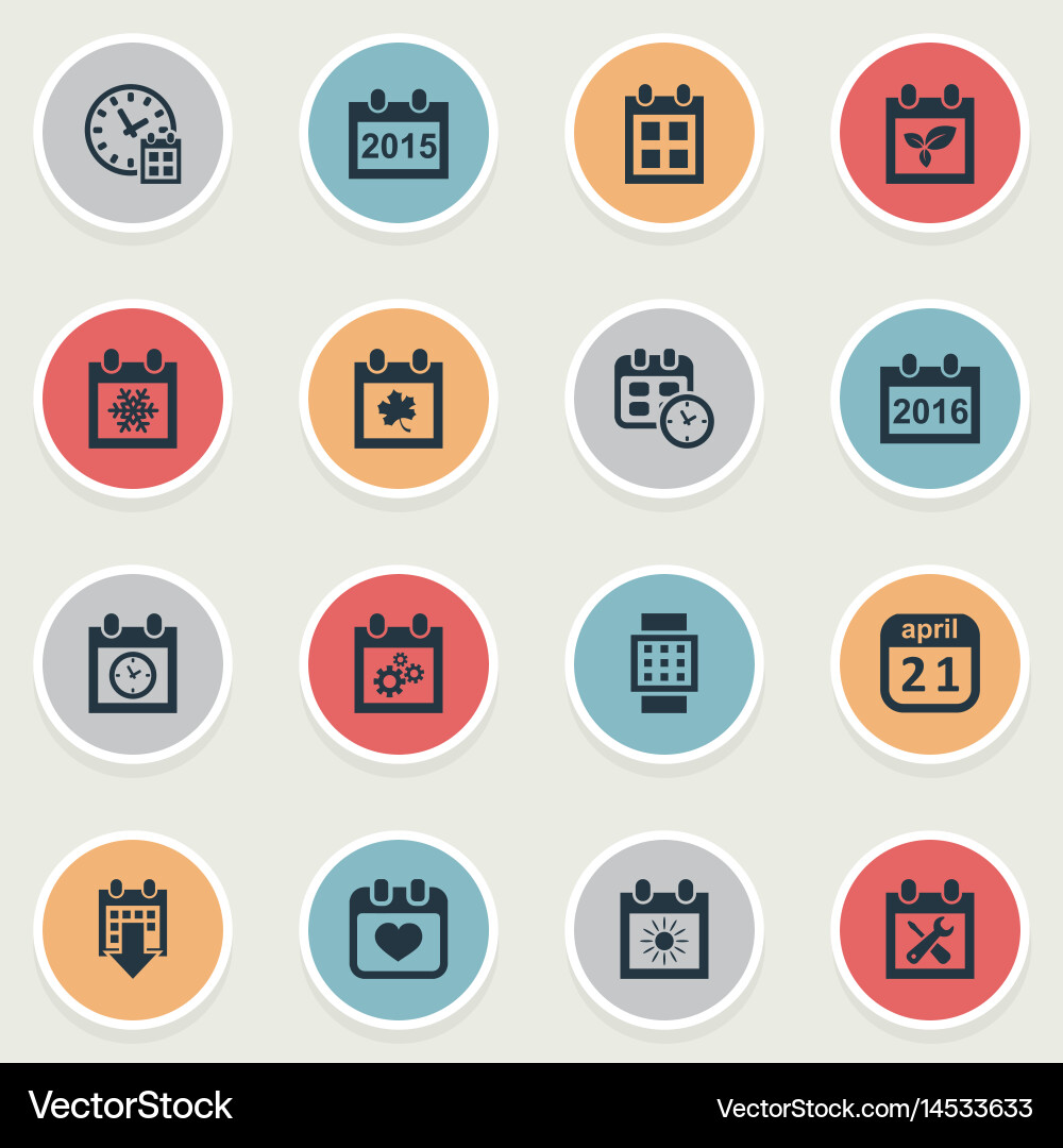 Set of simple time icons vector image