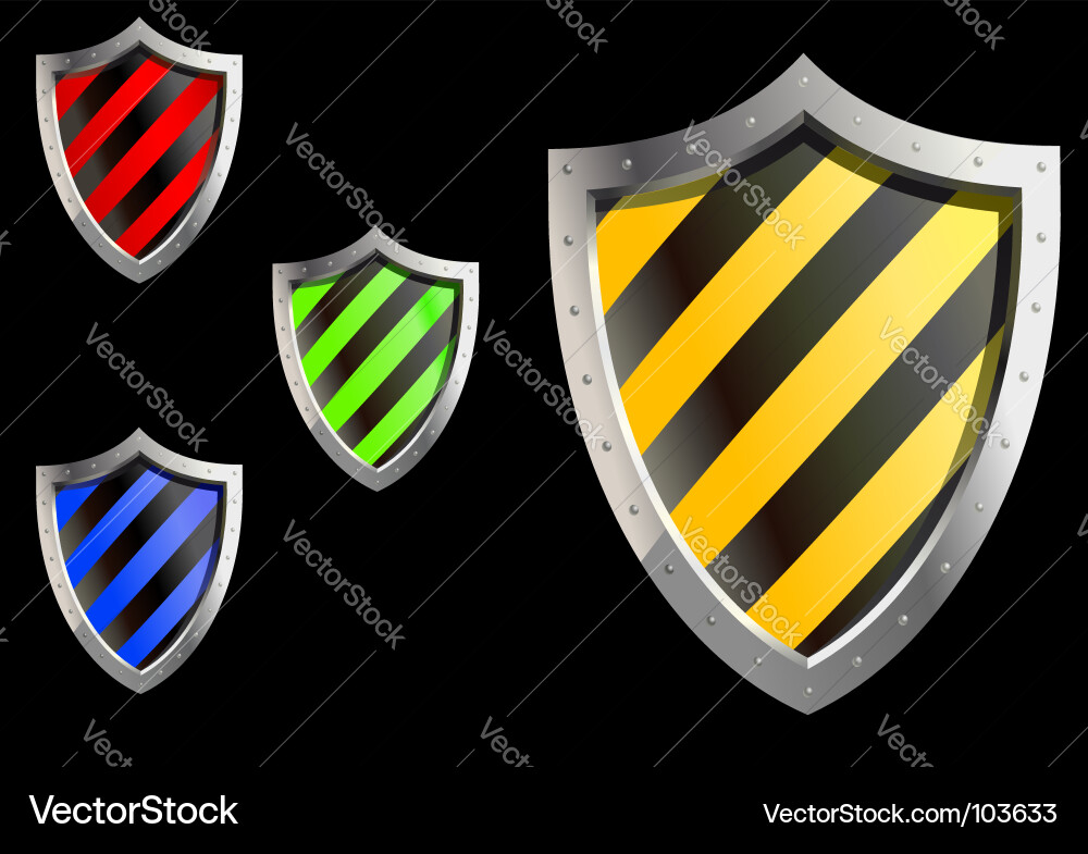 Shield Icons - Protection & Security vector image