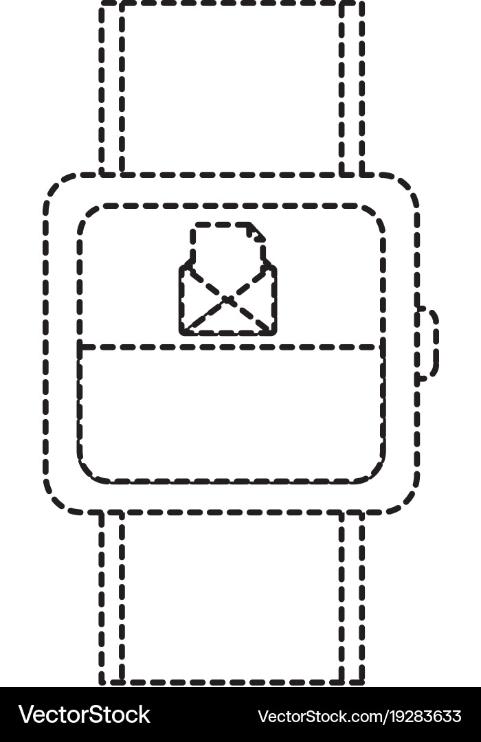 Smartwatch with open message envelope on screen Vector Image