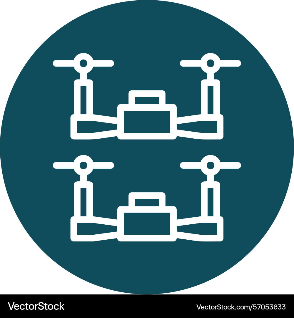 Swarm drones line circle style icon design Vector Image