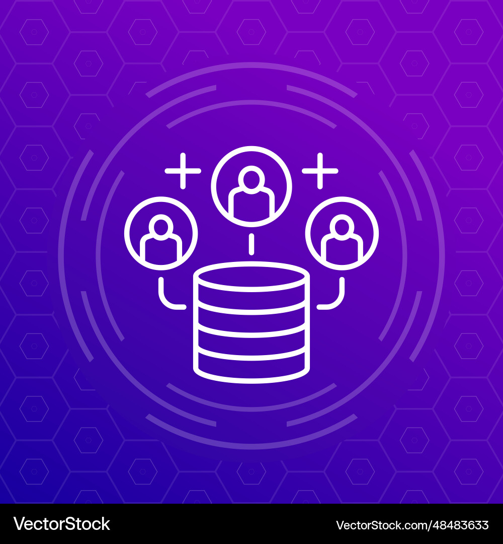 Userbase line icon with users vector image